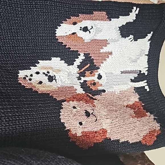 Storybook Knits Vtg 90's Dog Cardigan Sweater with Pupoy Bone Buttons Sz L EUC - Picture 7 of 11